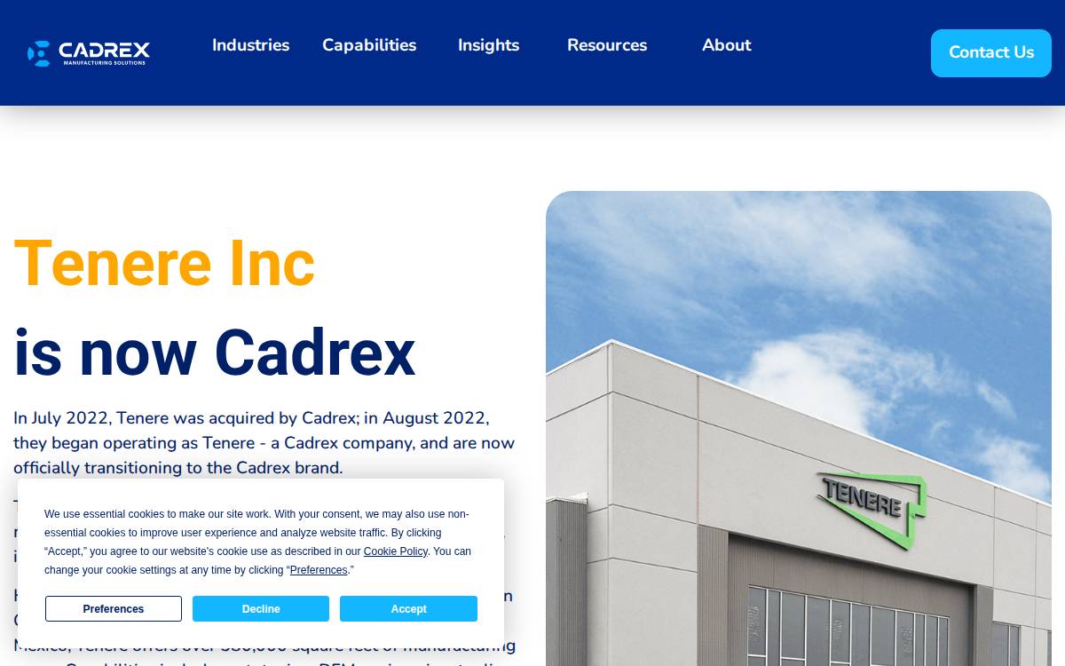 Tenere website preview