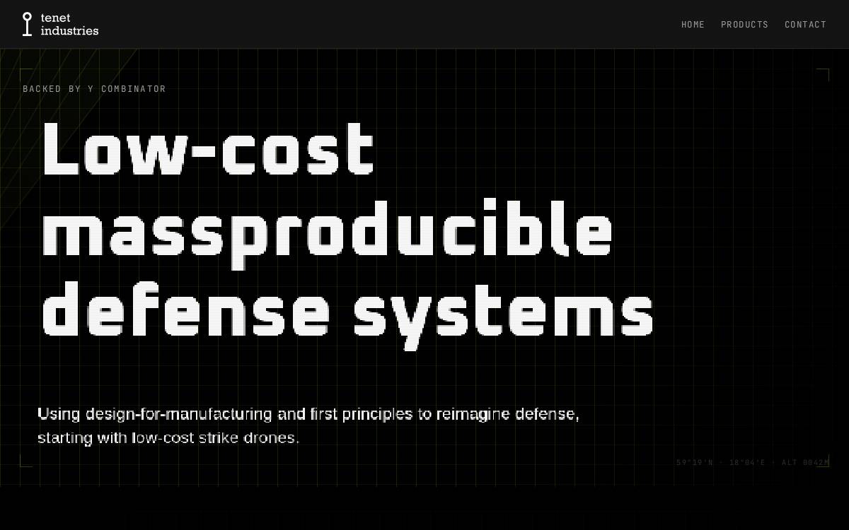 Tenet Industries website preview