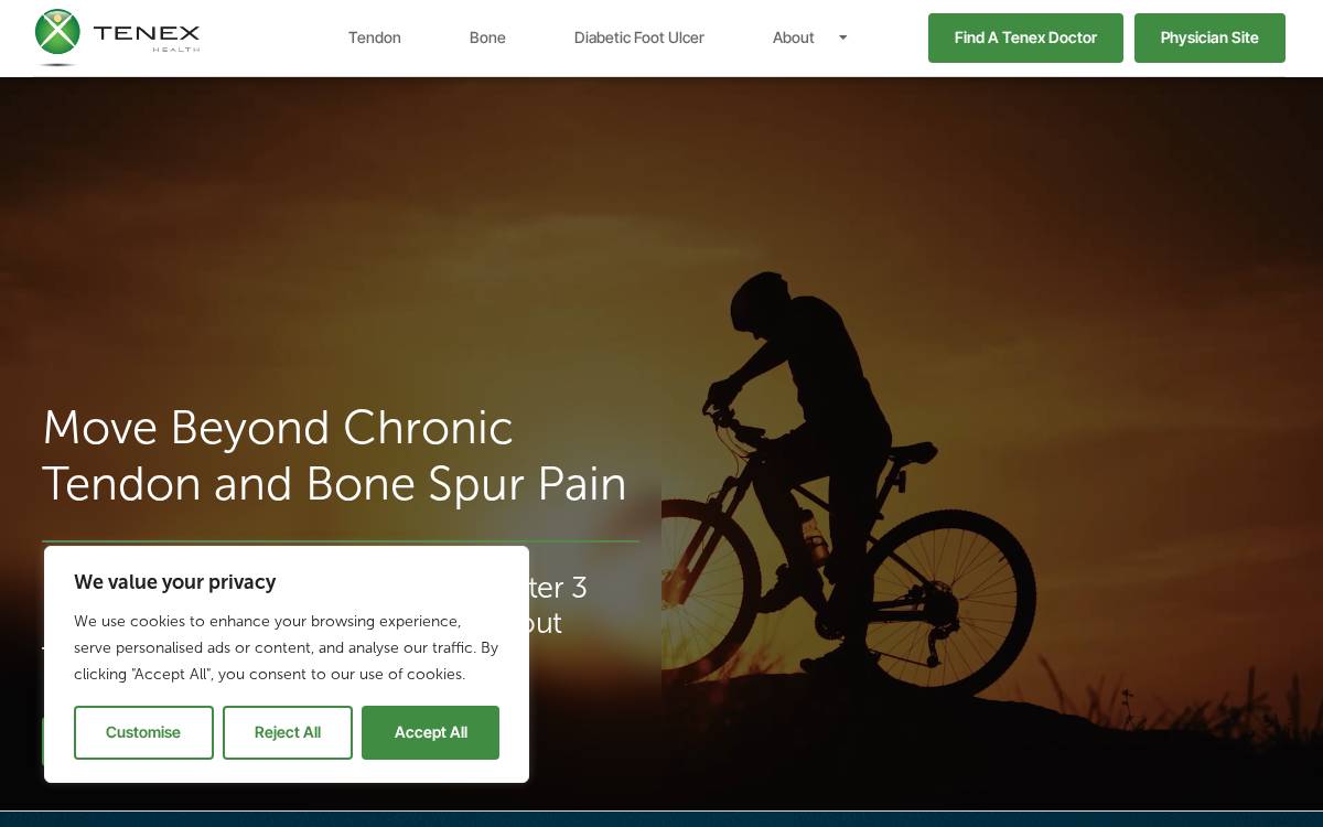 Tenex Health website preview
