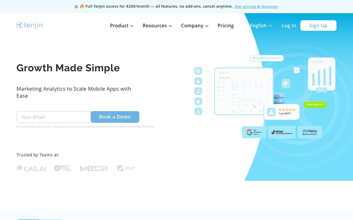 Tenjin website preview