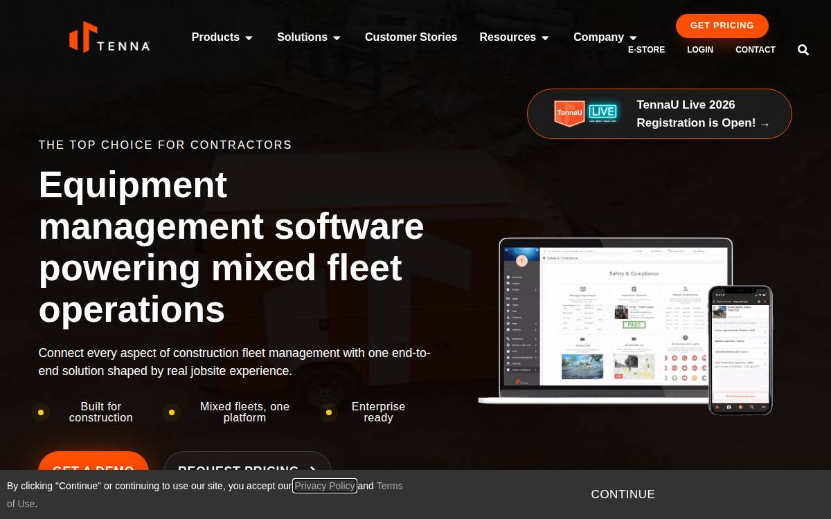 Tenna website preview