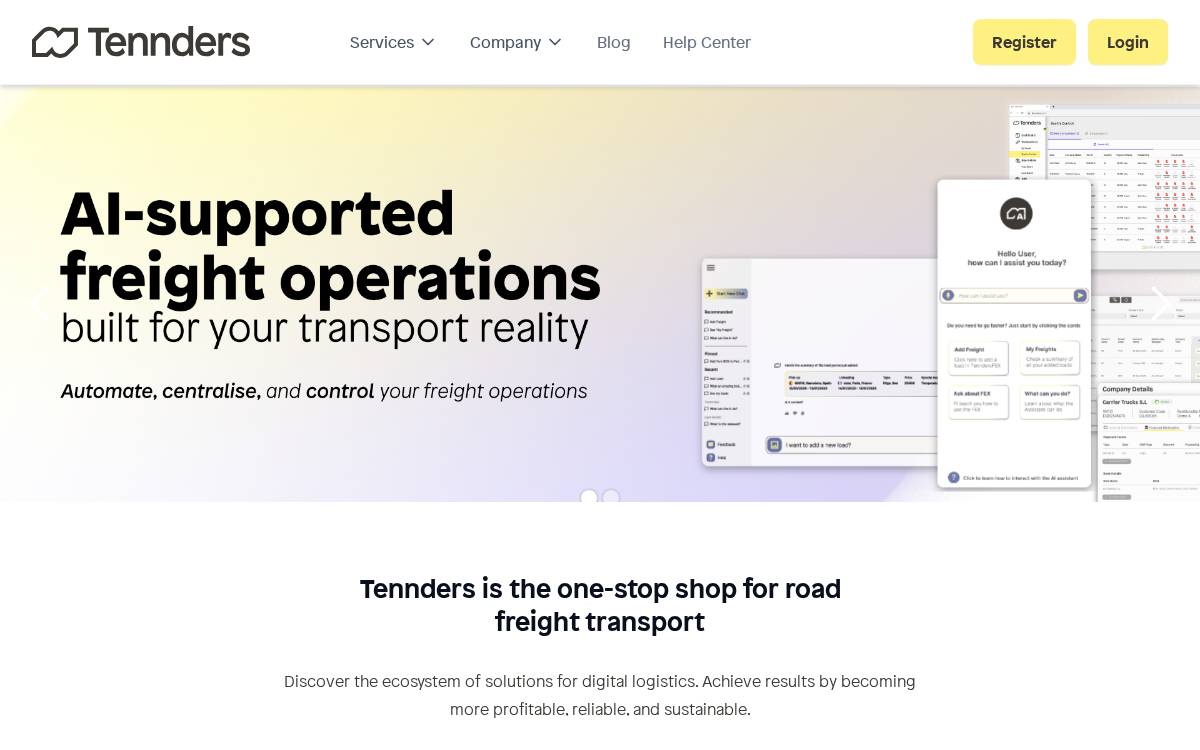 Tennders website preview