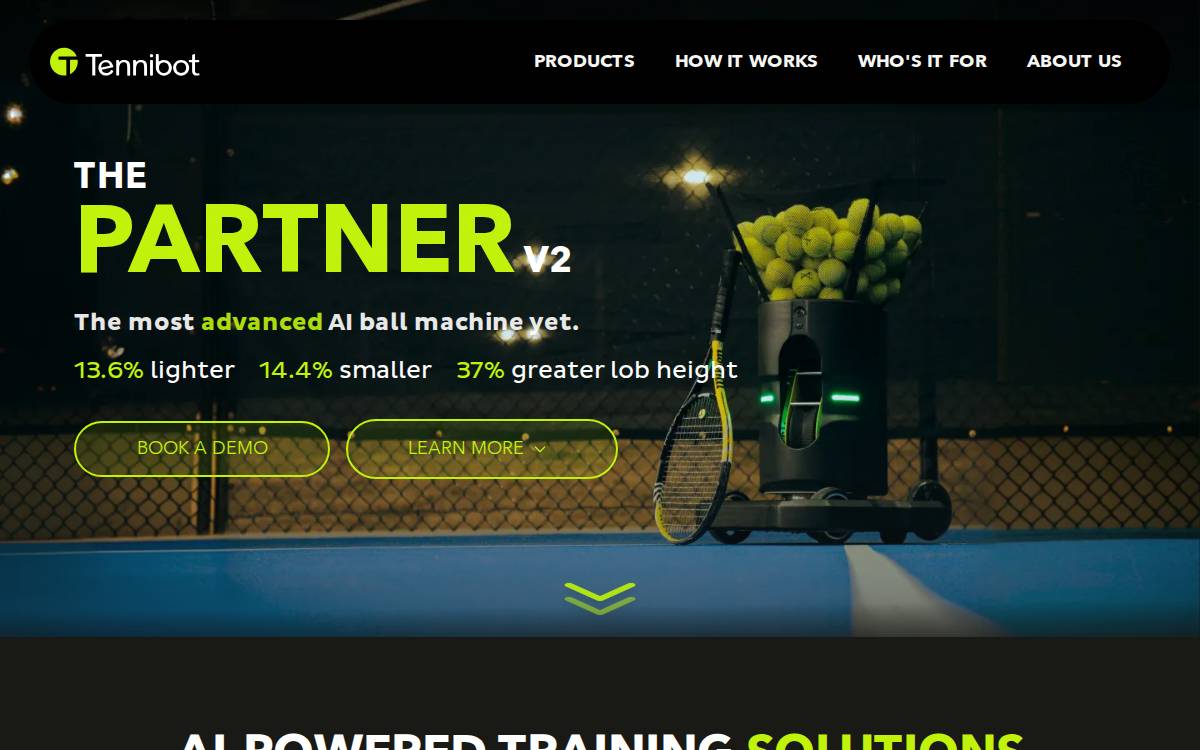 Tennibot website preview