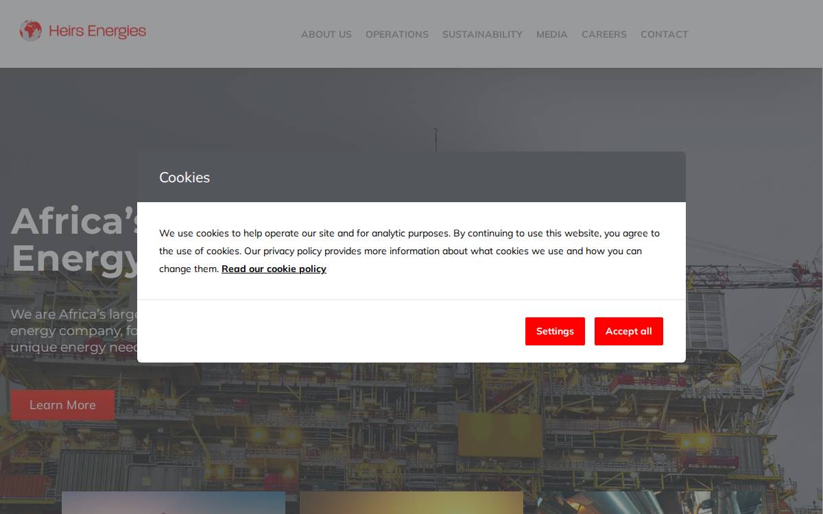 TENOIL website preview