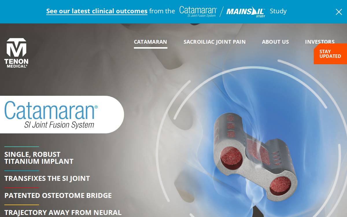 Tenon Medical website preview