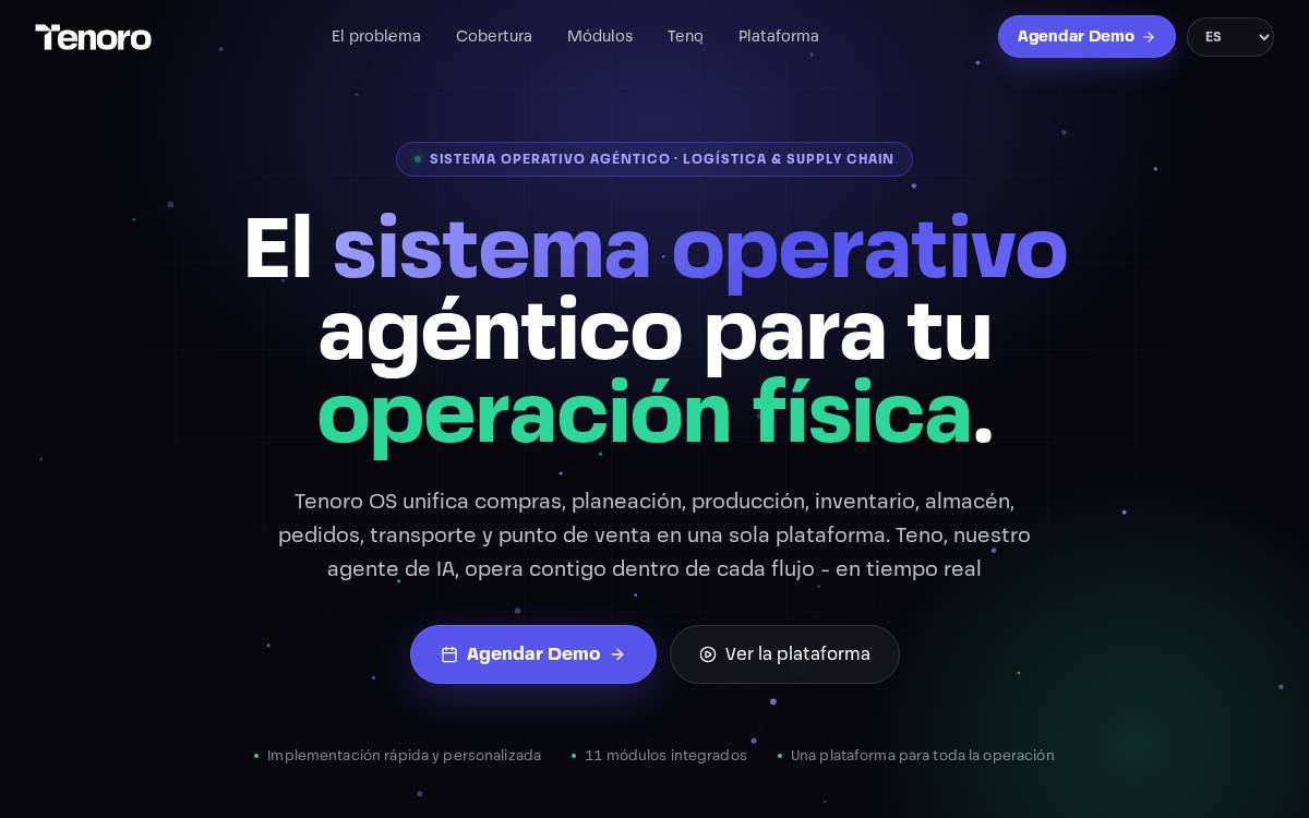 Tenoro website preview