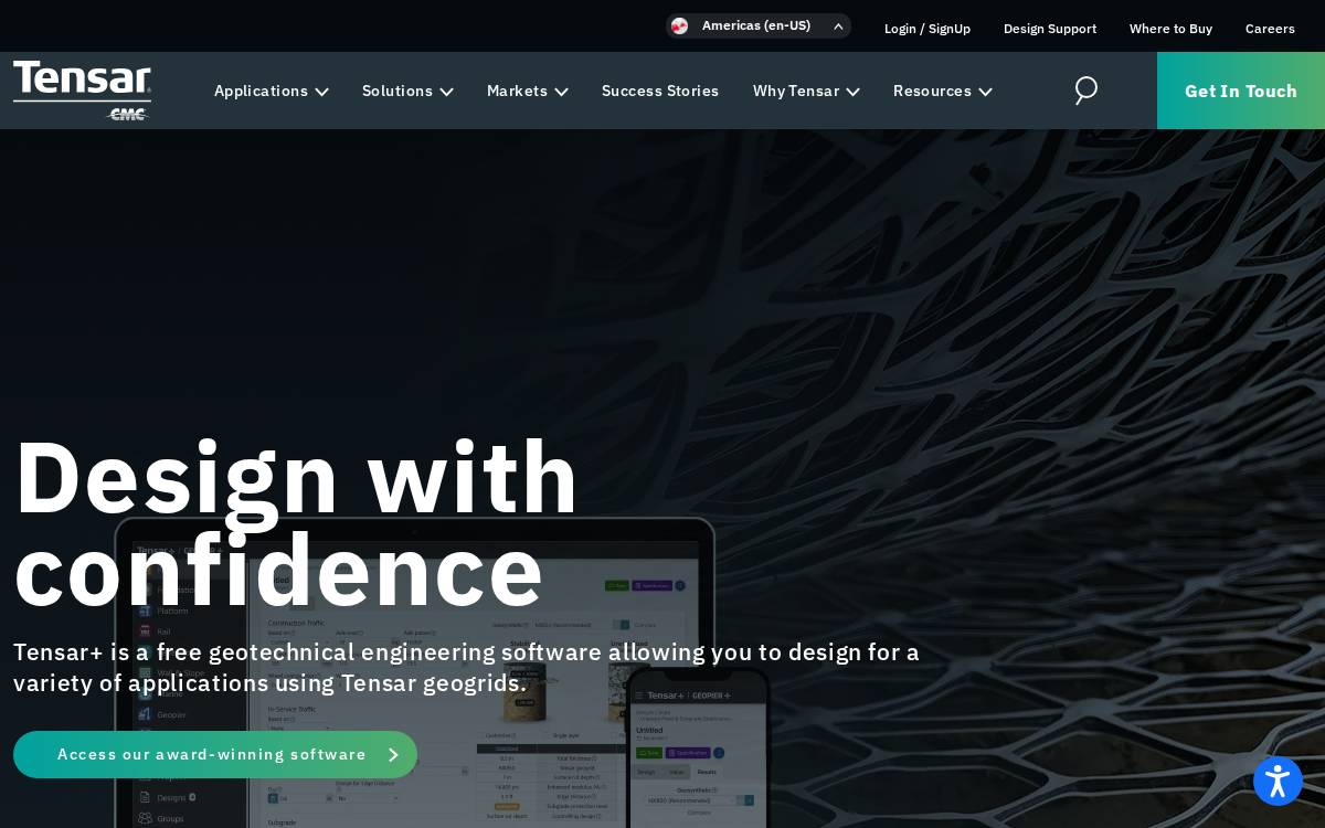 Tensar website preview