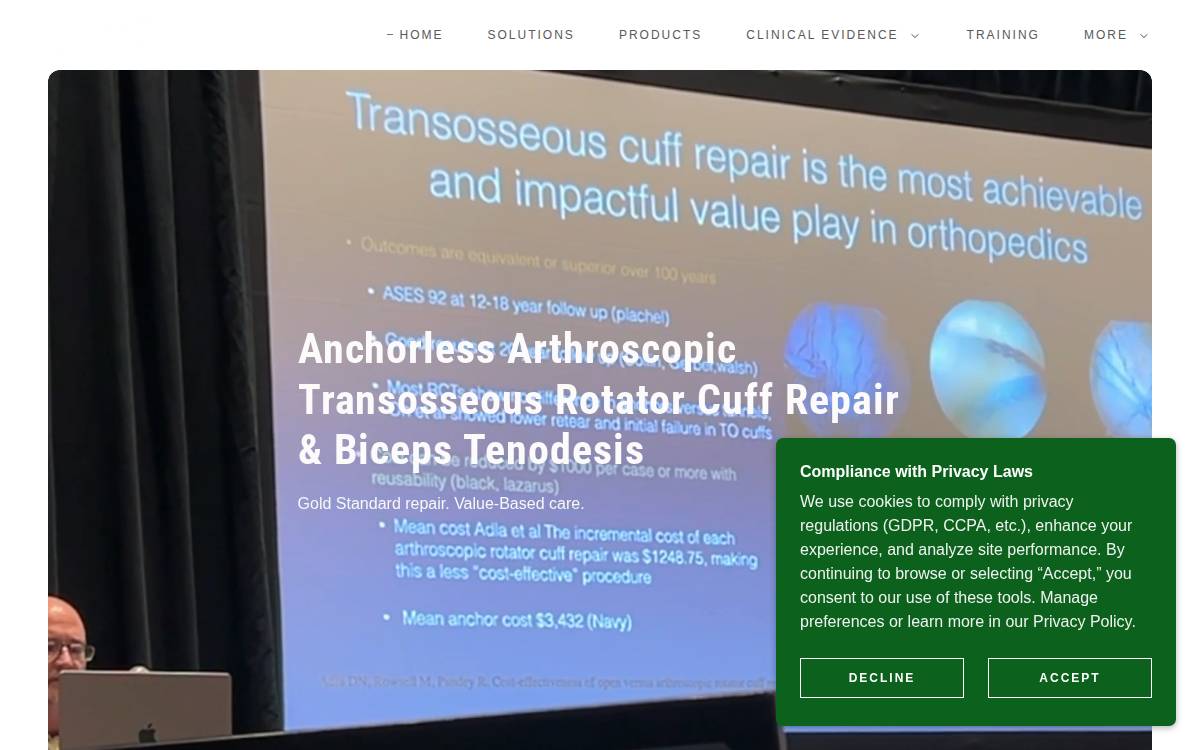 Tensor Surgical website preview