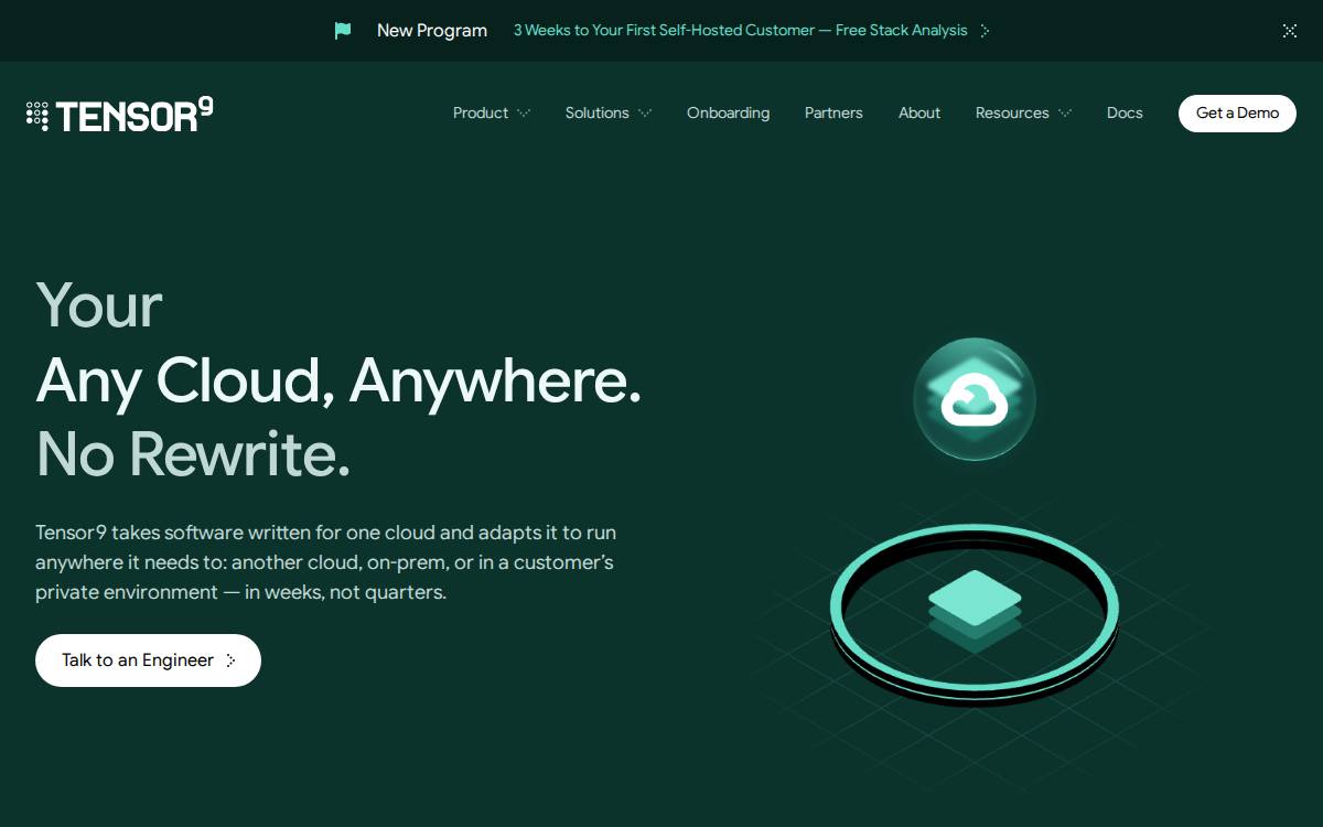 Tensor9 website preview