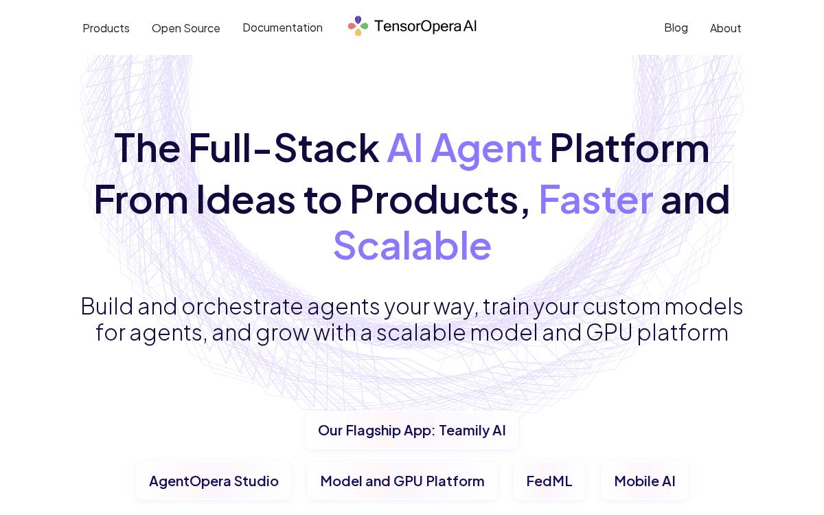 TensorOpera AI website preview