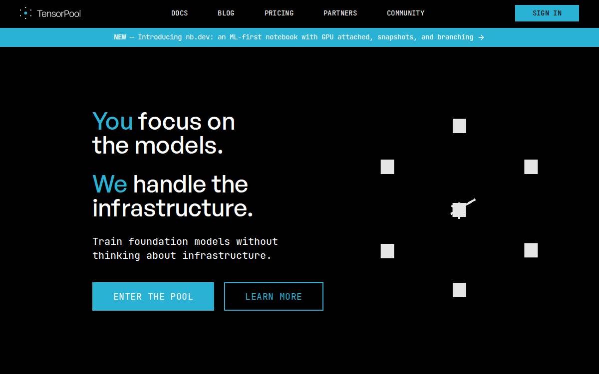 TensorPool website preview