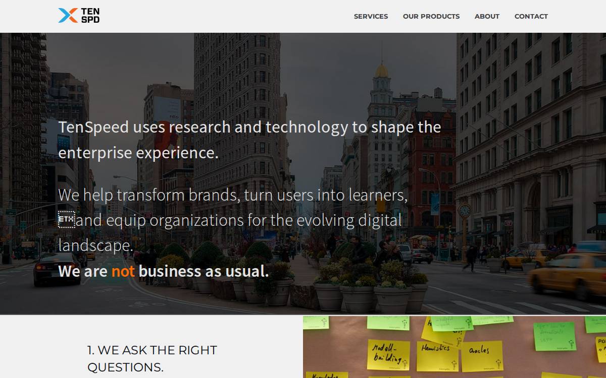 TenSpeed website preview