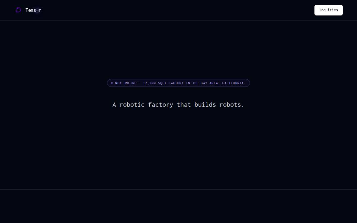 Tensr website preview