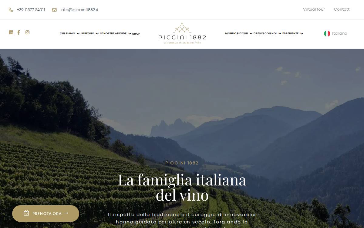 Tenute Piccini website preview