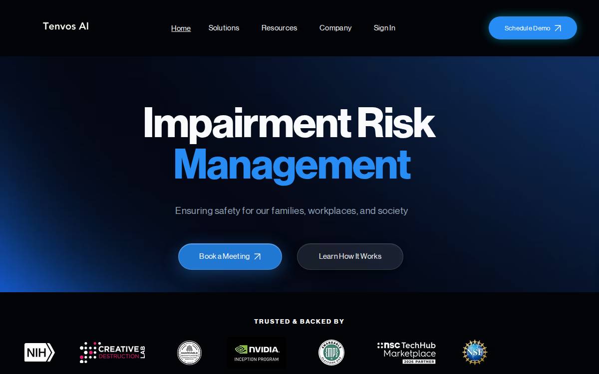 Tenvos website preview