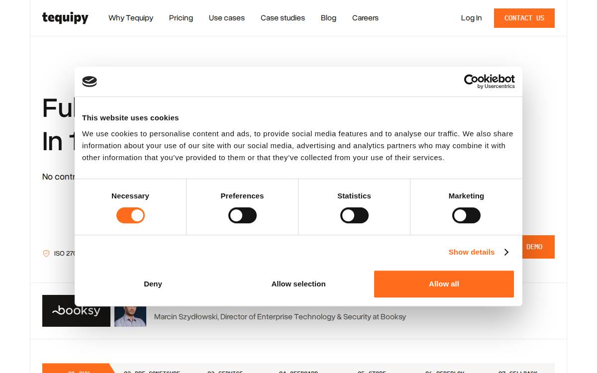 Tequipy website preview