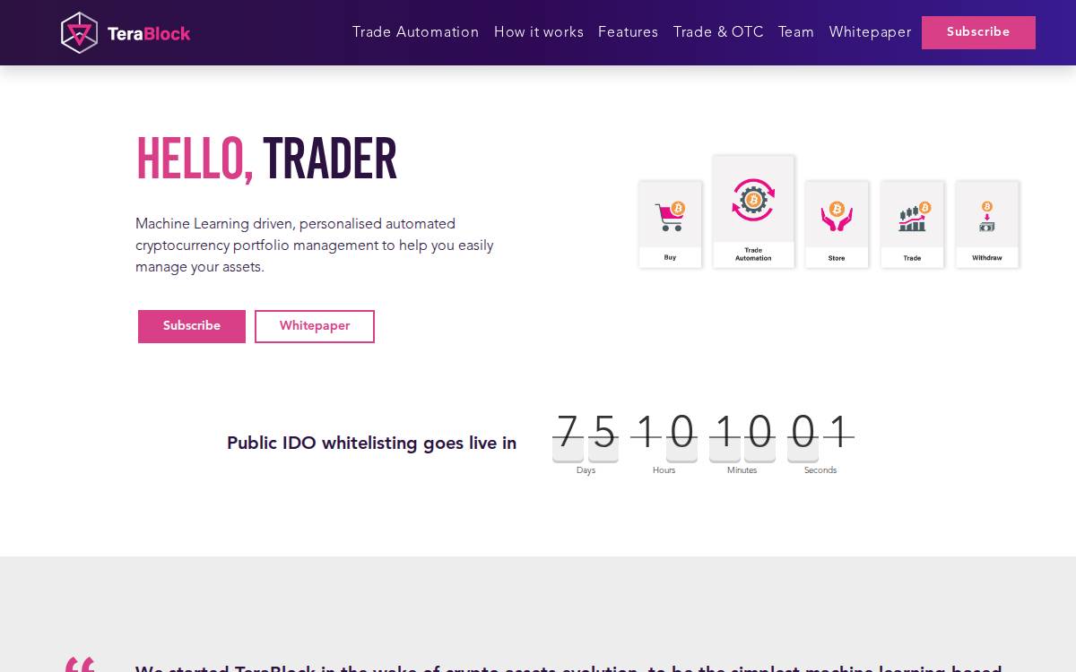Terablock website preview