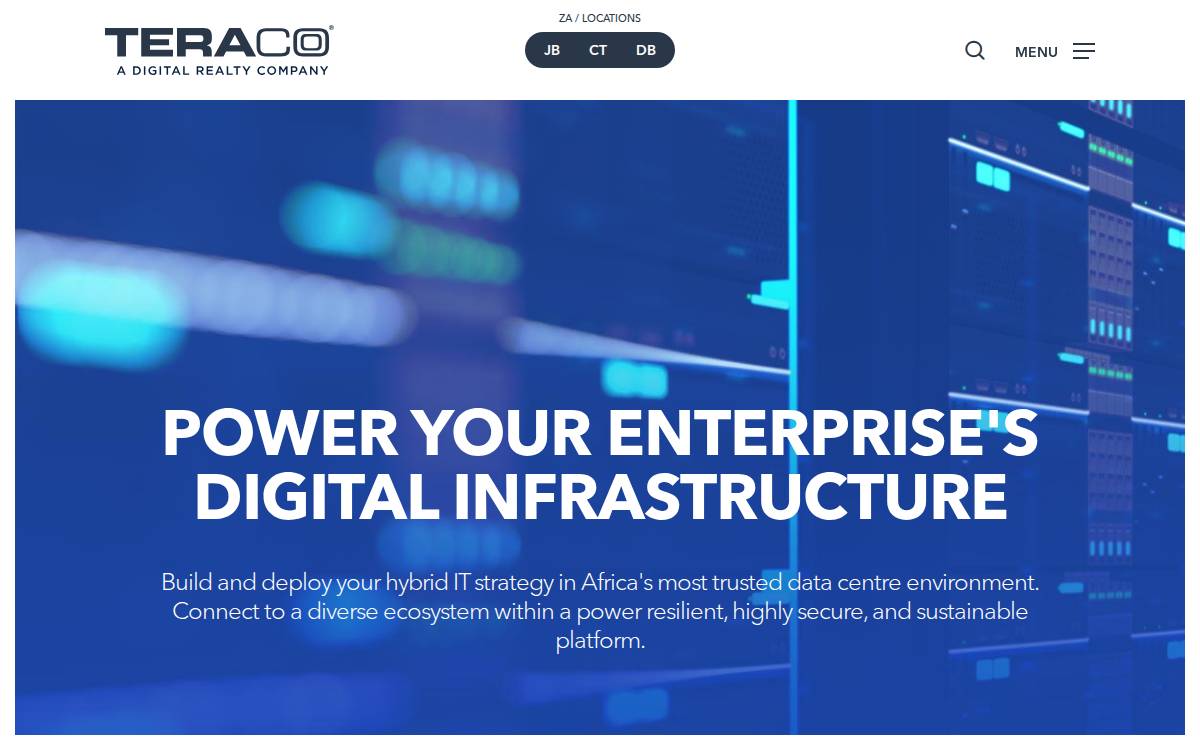 Teraco website preview