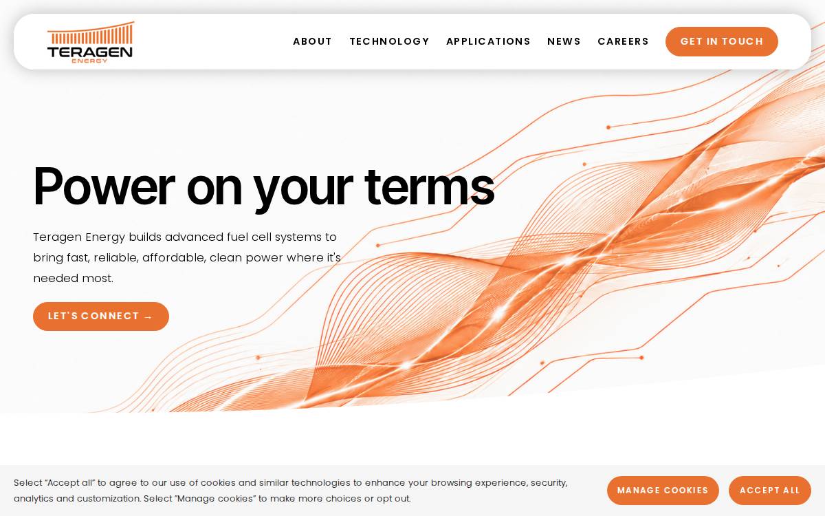 Teragen Energy Corporation website preview