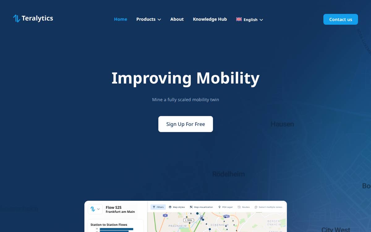 Teralytics website preview