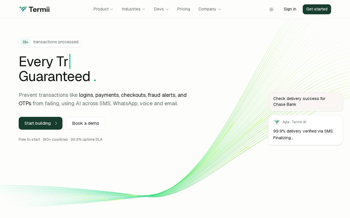 Termii website preview
