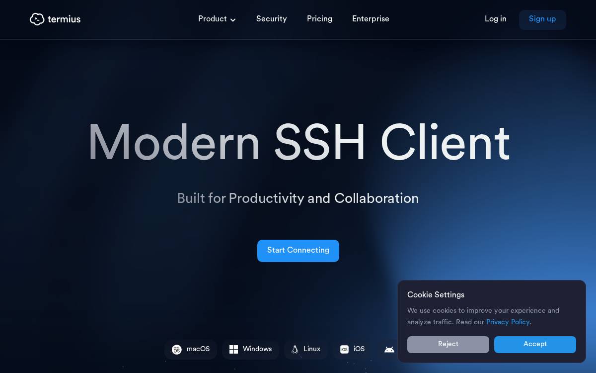 Termius website preview