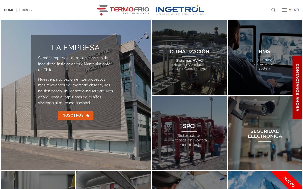 Termofrio Ingetrol website preview