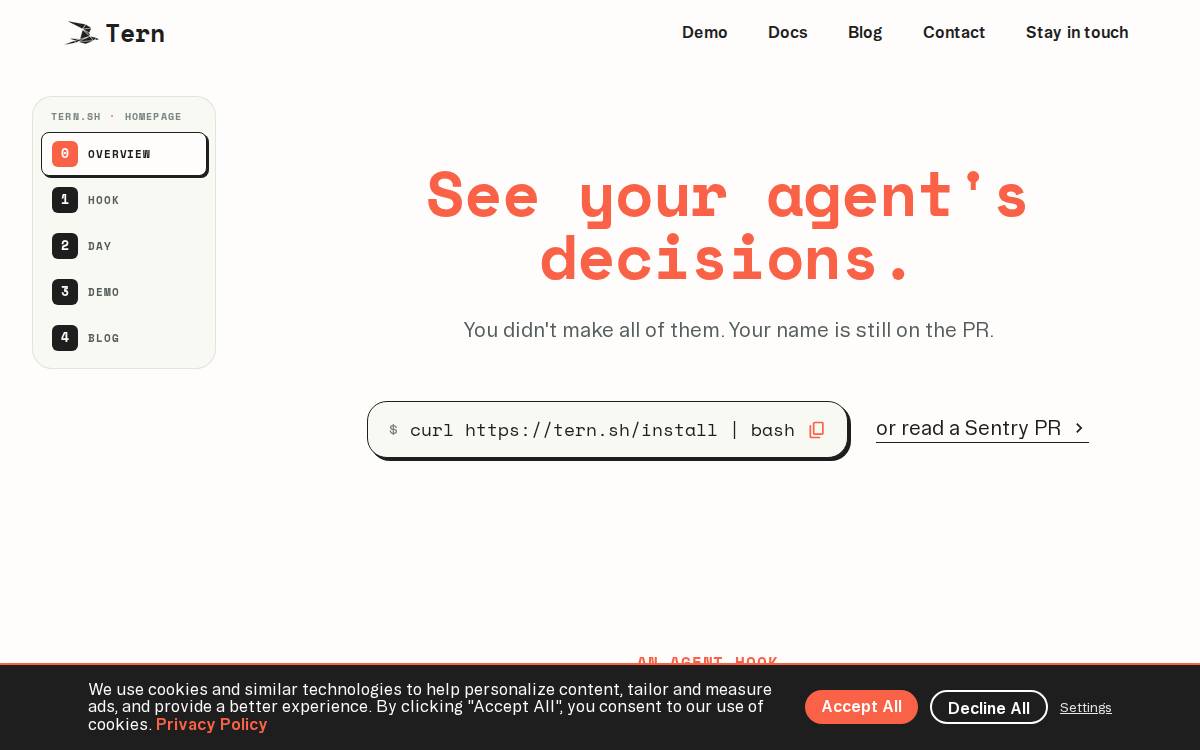 Tern website preview