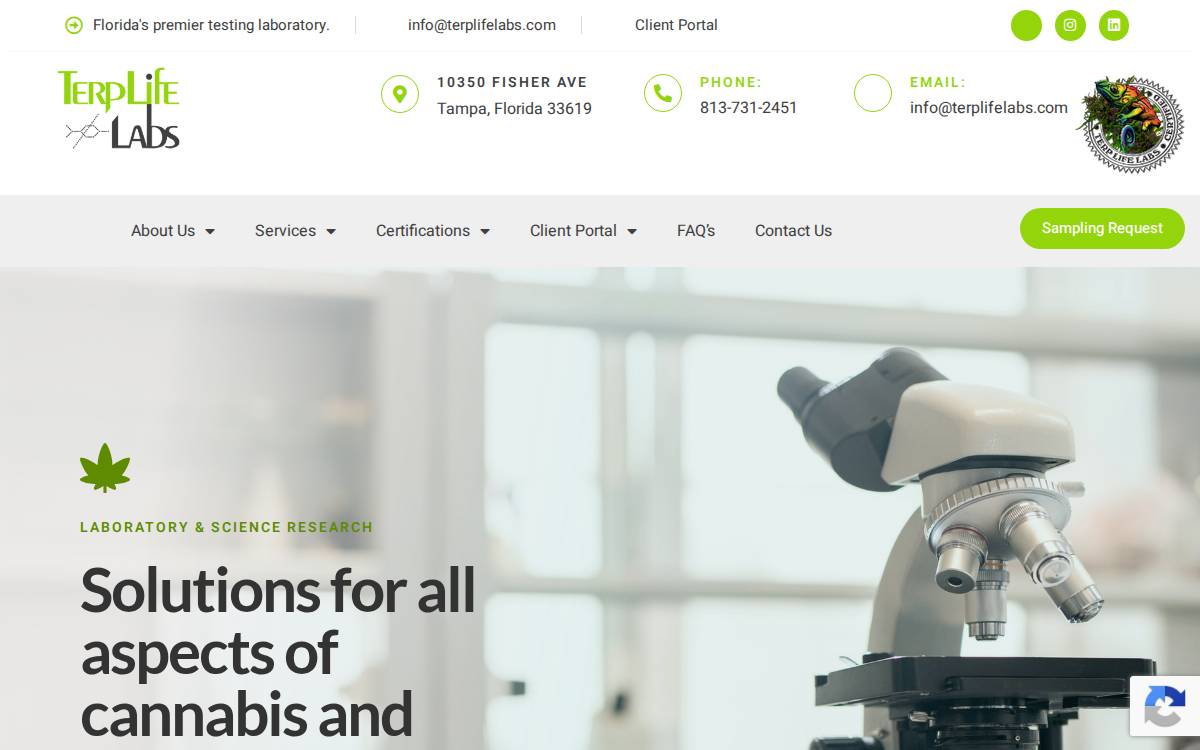 Terplife Labs website preview