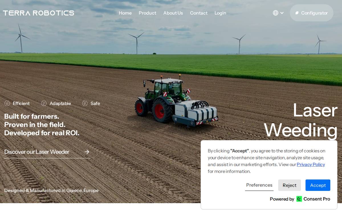 Terra Robotics website preview