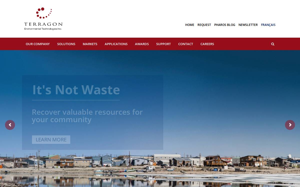 Terragon Environmental Technologies Inc. website preview
