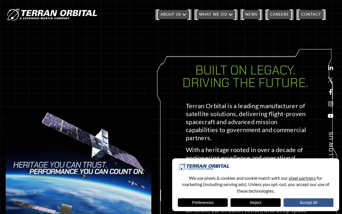 Terran Orbital website preview
