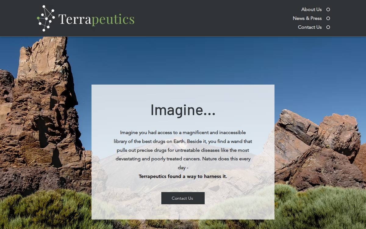 Terrapeutics website preview