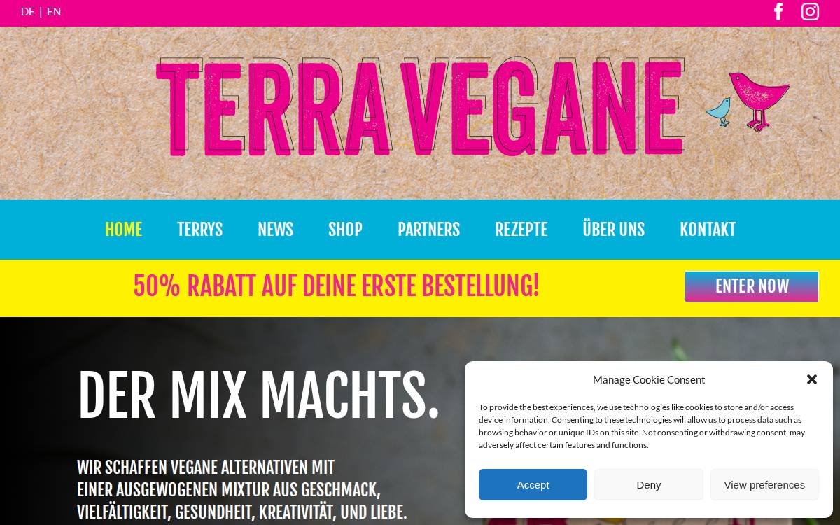 Terra Vegane website preview