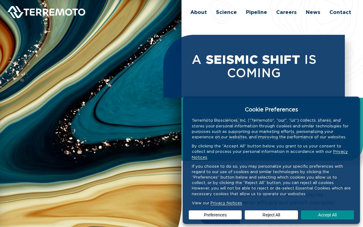 Terremotobio website preview
