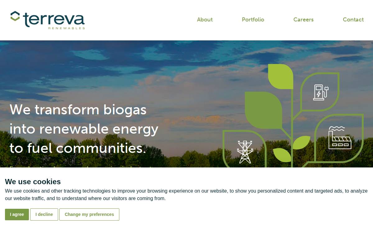 Terreva Renewables website preview