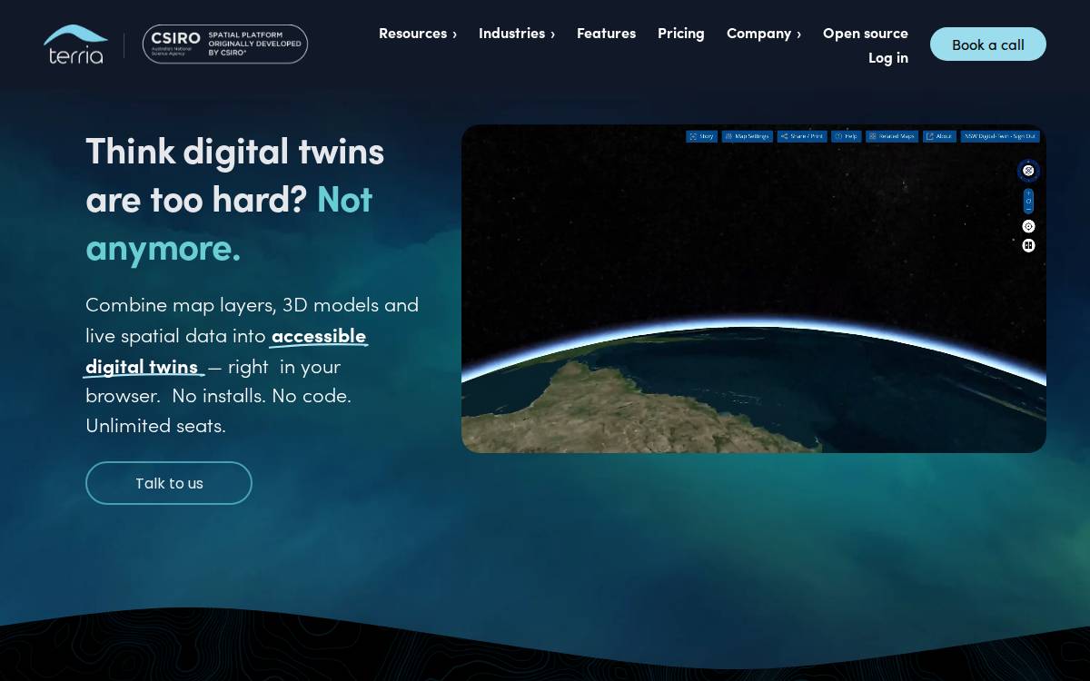 Terria website preview