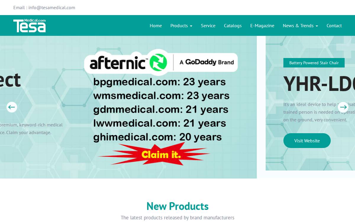 Tesamedical website preview