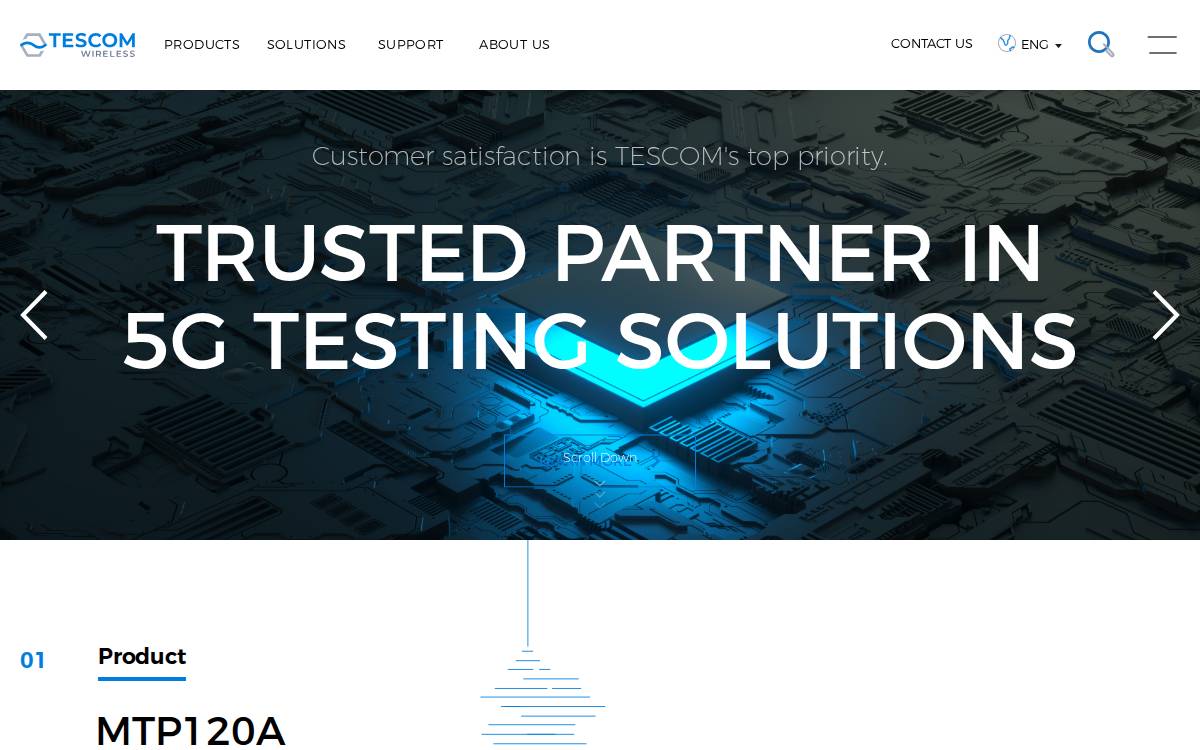 Tescom website preview