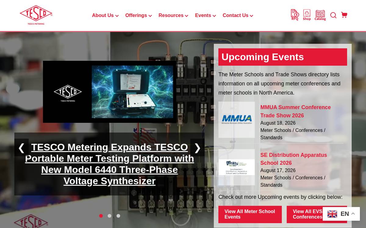 Tescometering website preview