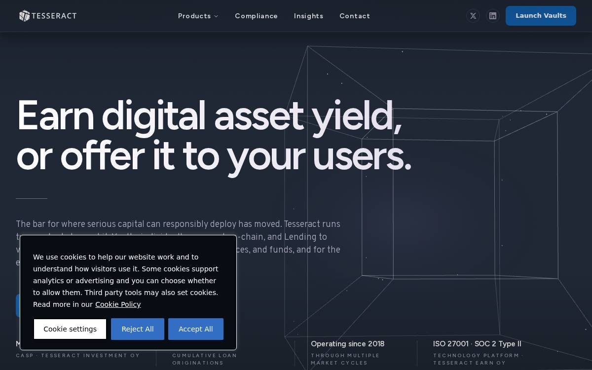 Tesseract website preview
