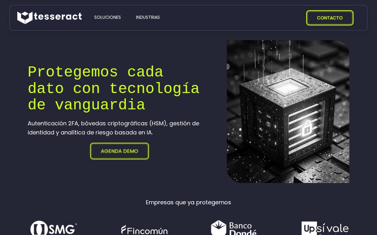 Tesseract website preview