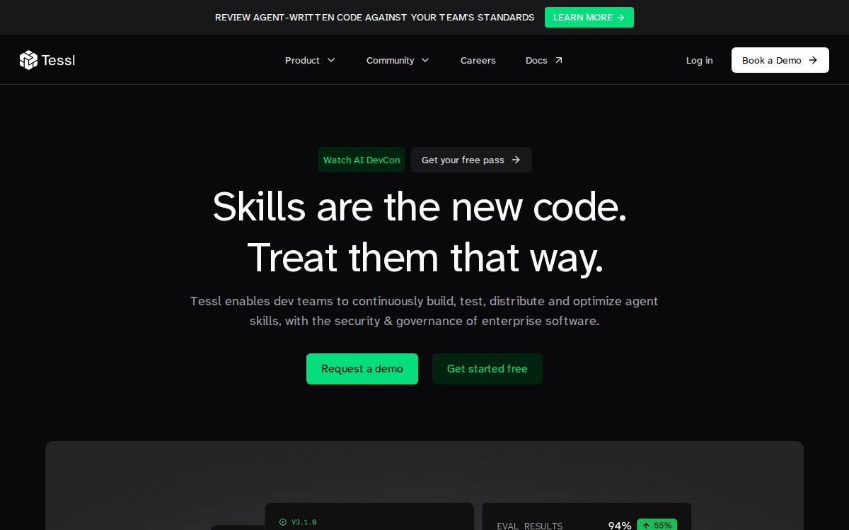 Tessl website preview