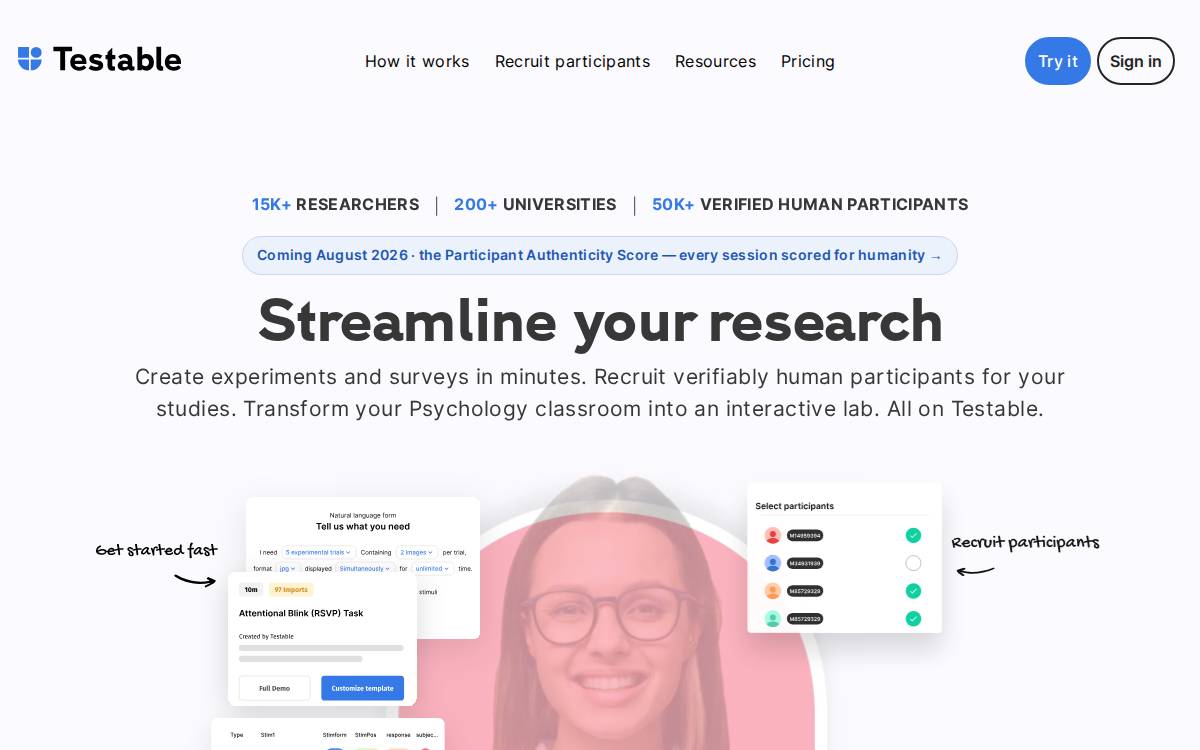 Testable website preview