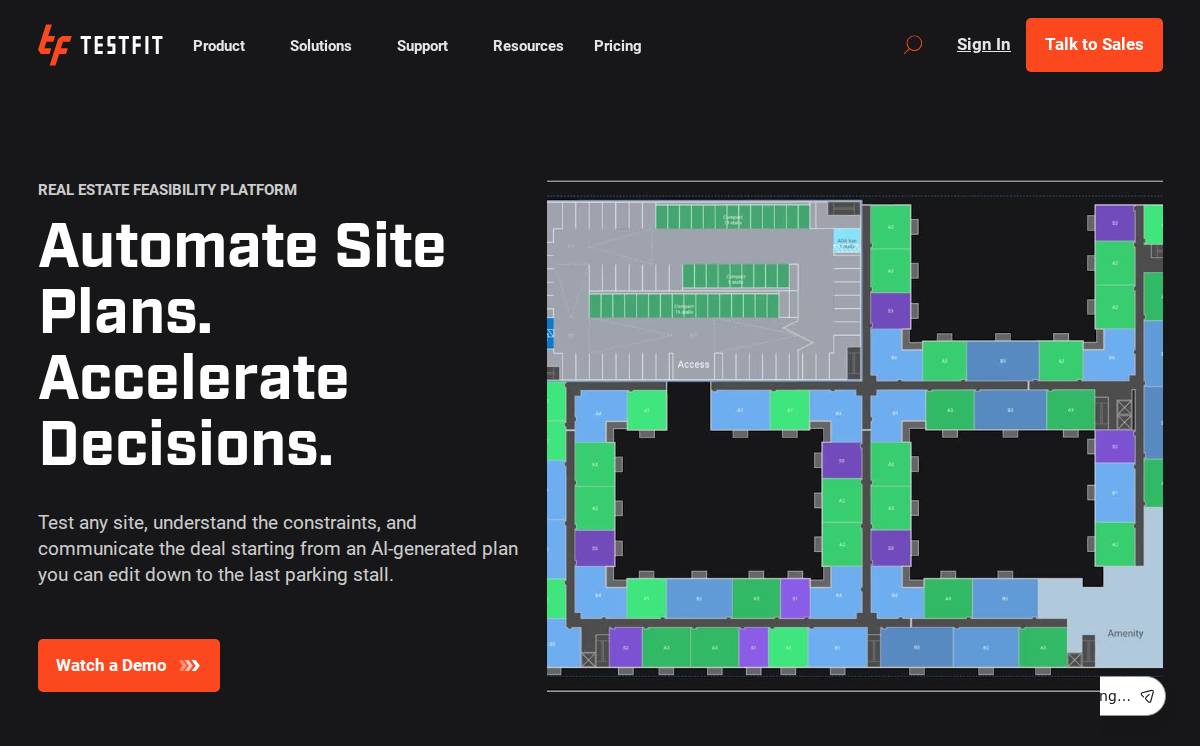 TestFit website preview