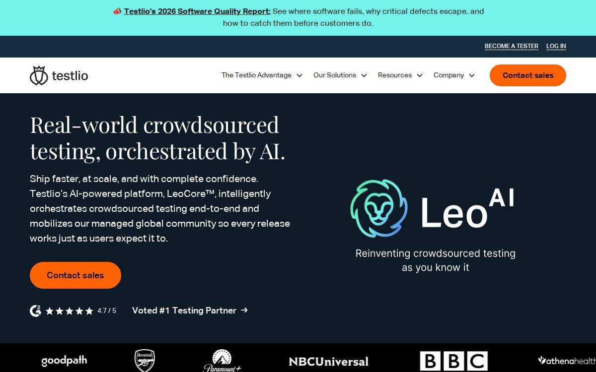 Testlio website preview