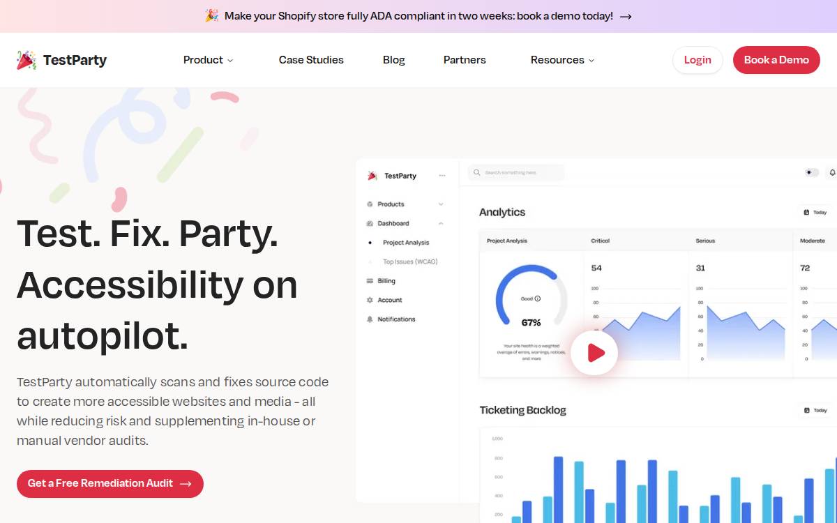 TestParty website preview