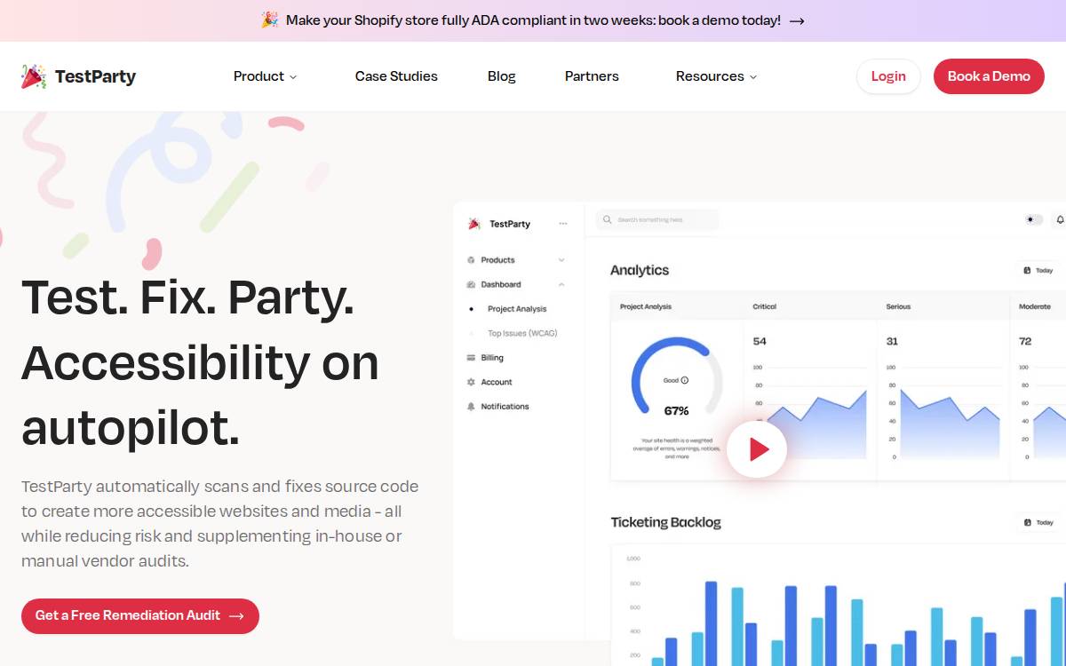 TestParty website preview