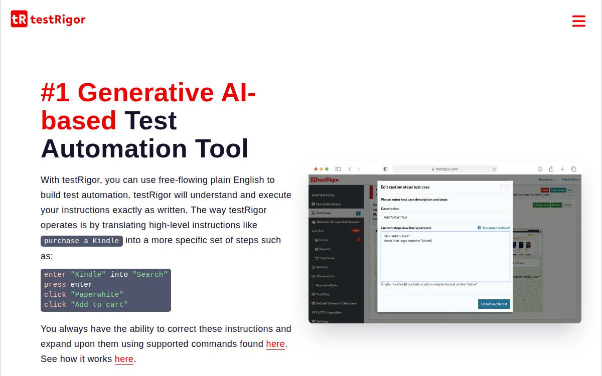 testRigor website preview