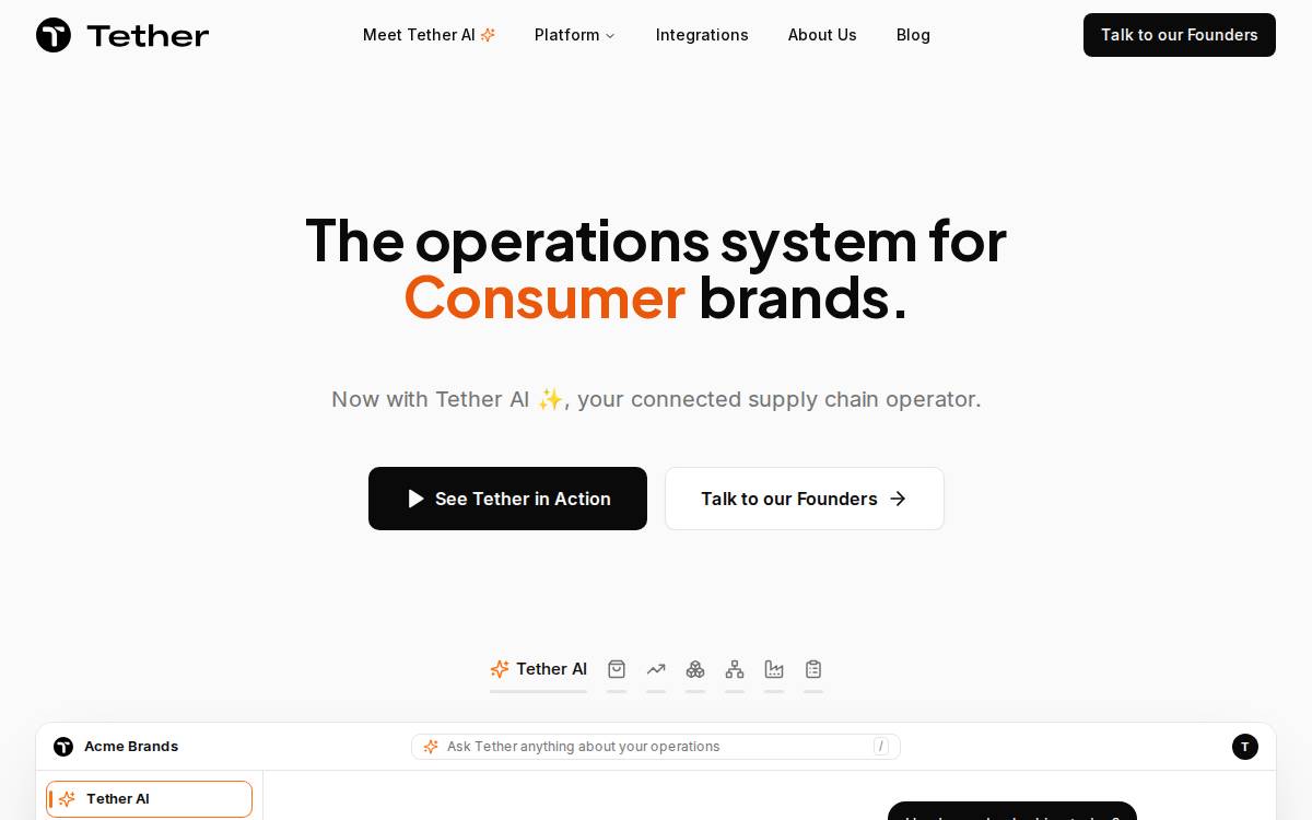 Tether Data website preview